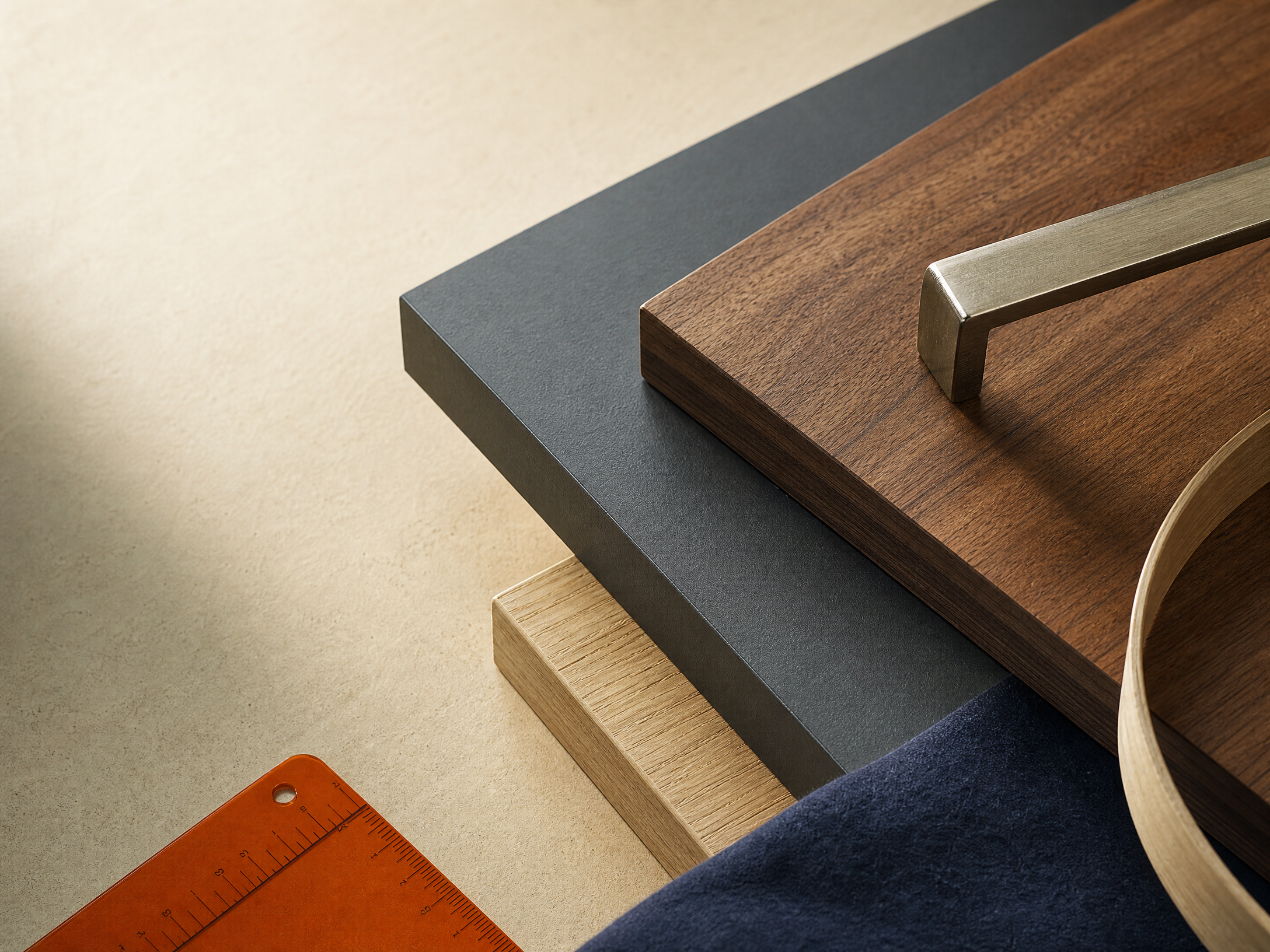 Wood and cabinetry material samples
